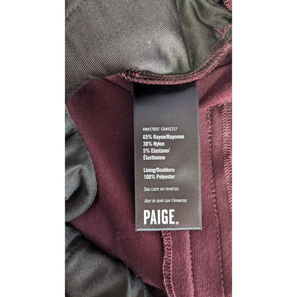 Paige Men's Hutton Slim Fit Track Joggers Sweatpants Pants in Currant Size L - Picture 7 of 13